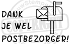 dank je wel postbezorger 5x3-22cm5